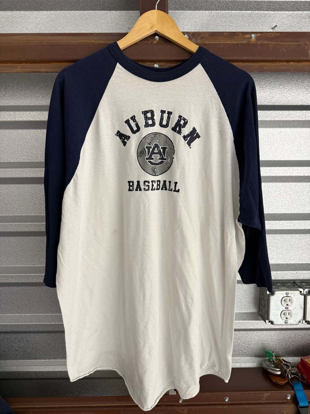 Vintage Auburn Tigers Baseball Raglan 3/4 Sleeve T-Shirt